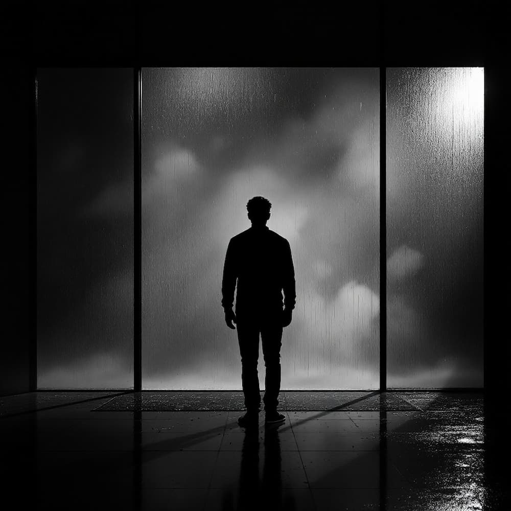 solitude through glass stockcake 1